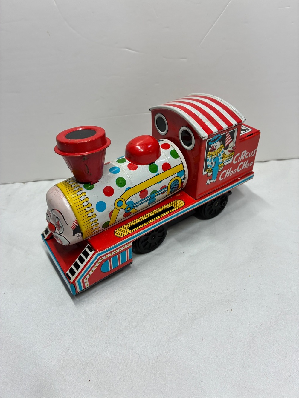 Vintage Friction Drive Daiya Japan Circus Choo Choo Train Engine #753 Tin Toy